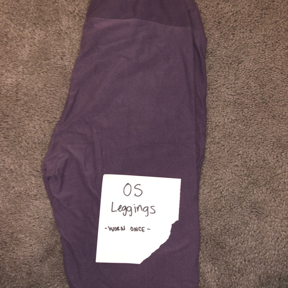 Purple LuLaRoe OS leggings - worn once
